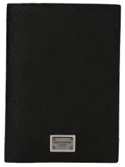 [Dolce & Gabbana] Dolce & Gabbana-Logo Passport Holder Casa E Lifestyle Nero-Uomo OS