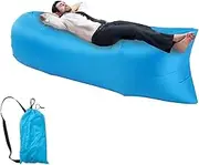 Inflatable Air Sofa, Blue, Inflatable Sofa with Carry Bag, Portable, Waterproof, Anti Air Leak Design, Inflatable Lounger for Park, Leisure, Camping, Outdoor, Office, Lunch Breaks and Beach