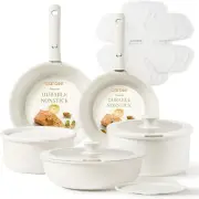 Pots and Pans Set Non Stick, 15Pcs Cookware Sets, Dishwasher/Oven/Fridge Safe, K