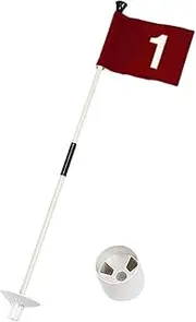 Sosoport 1 Set Golf Flag Kit with Flagpole Durable Golfing Practice Flags Lightweight Pole for Training for Improving Putting Accuracy and Skills