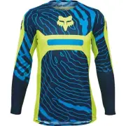 Fox Racing Flexair Impression Youth Jersey, Blue/Navy Blue/Flo Yellow
