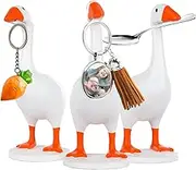 Leiormvses Magnetic Goose Duck Key Holder 1 Pcs, Room Decorations Cute Figurines Ornament Goose Merch Animal Statues for Home Decor Housewarming Gifts (White Base)
