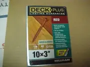 1-lb box #10 X 3in. Red Deck Plus Star Flat Head Exterior Deck Screws