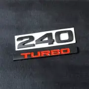 1x Matte Black 240 + 1x Black Red TURBO Metal Badge Emblem Decal Sticker Edition (for: Renault)