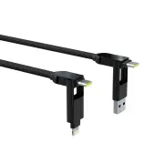 Rolling Square inCharge XL 2m 100W 6 in 1 Travel Charging Cable (Urban Black)