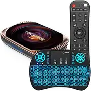 Android TV Box 4GB RAM 128GB ROM Upgraded Chipset Amlogic S905W4 2.4G/5G Dual WiFi Bluetooth 4.2,3D 8K UHD Videos Android 11.0 USB 2.0 with Wireless Backlit Mini Keyboard,4gb+32gb