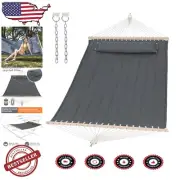 Comfortable Two-Person Hammock with Hardwood Spreader Bar - Indoor/Outdoor Use