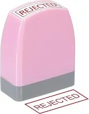 uxcell Rejected Notice Stamp Self Inking, Red Ink Office Stamps Pre Inked Message Stamp Refillable Business Stamp, Pink