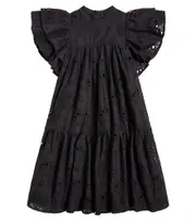 [Petite Amalie] Petite Amalie Embroidered cotton dress Y 6 black