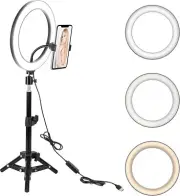 10+LED+Ring+Fill+Light+w/Stand+&+Mount+Kit+for+Camera+Phone+Selfie+Video+Stream