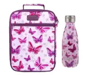 OASIS Insulated Lunch Tote Bag Carry School with Drink Bottle 350ml Butterflies