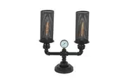Veneto Table Lamp x2 Black Mesh Oblong with Black