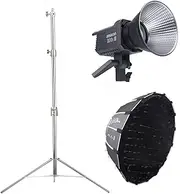 Aputure Amaran 200X S with Light Dome Mini II Softbox +2.8m Light Stand Kit, 200W Bi-Color 2700-6500k Bowens Mount LED Video Light for Video Production