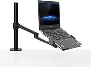 Thingy Club Single Arm Laptop Mount, Desk Mount Stand for 12-17 inch Laptop, Height Adjustable, Swivel at Any Angle (Single Arm Black)