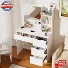 Morden Dressing Table with LED Mirror Makeup Desk Vanity Table Set 4 Drawers AU