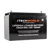iTECH100 Deep Cycle Lithium Battery LiFePO4 100Ah ITECHWORLD