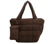 Large Puffer Tote Bag for Women,Quilted Puffer Bag,Puffy Bag Shoulder Bags Tote Bag Quilted Puffy Handbag Purse