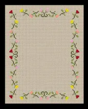 Flower Border Cross-stitch, DIY Kit
