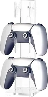 3 Tiers Acrylic Controller Holder and Headset Stand 2 in 1 Game Controller and Headset Stand Build Your Game Fortresses for Desk(Transparent Base,1-Pack)