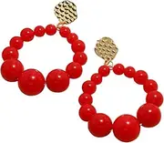 [QionWon] Dangle Earrings Handmade Beads Fancy Women Stud Earrings Decorative Full Color