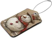 [YTYVAGT] Luggage Tags for Suitcases,Bag Tags for Luggage,Suitcase Tags,2-Pc,Christmas Snowmen Snow
