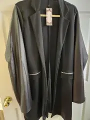 Boohoo Jersey Duster jacket size 24 NWT Black