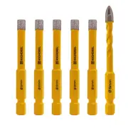 6pcs 6mm Diamond Drilling Quick-fit Position Bits Hole Saw Porcelain Marble Tile