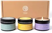 Natural Soy Candle Gift Set Made in Australia - 3 x 90g Scented Aromatherapy Candle Travel Tin Pack - Hand Poured on The Sunshine Coast (Scents of Australia)
