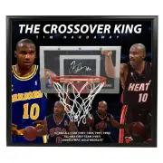 TIM HARDAWAY SR HAND SIGNED FRAMED SPALDING MINI BASKETBALL BACKBOARD NBA HEAT