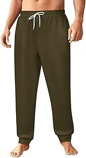 [Generic] Men's Sweatpants, Deep Olive Brown Tone-171, Polyester Joggers, Sweatpants Jogging Pants for Workout Running