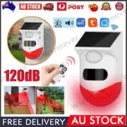 Solar Powered Alarm Sensor WIFI Wireless Infrared Detector Strobe Warning Light