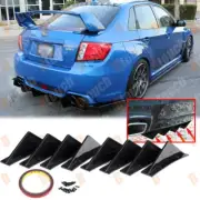 8pcs Universal Rear Bumper Diffuser Spoiler Lip Splitter Shark Fin Trim Covers (for: Subaru)