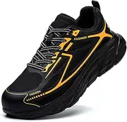 [SDEQA] Safety Trainers Mens Women with Steel Toe Cap Safety Sneakers Lightweight Puncture Proof Indestructible Work Shoes Breathable for Construction