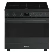 Smeg 90cm Freestanding Cooker Induction Hob - Full Black