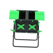 Large Dual Chamber Compost Bin Tumbler Outdoor Garden- Easy Rotating- Sturdy