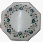 12" Marble side / corner semi precious stones art lapis Inlay table top
