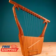 10 String King David Lyre Harp | Handcrafted with Solid Rosewood with Bag & Key