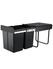 Cefito Pull Out Bin Kitchen Double Basket 2X20L Black