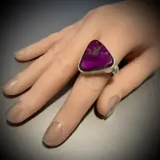 NWT NATIVE AMERICAN HIGH GRADE SUGILITE STERLING SILVER RING SIZE 8.5