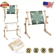 Organic Beech Wood 360° Rotating Needlework Frame for Effortless Stitching