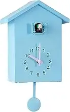 HAMON Cuckoo Clock Wall Clock Modern Cuckoo Clock with Pendulum Cuckoo Clocks with Night Sleep Function for Home Living Room Kitchen Office Decor Black Forest Vintage Kuku Clock (Blue)