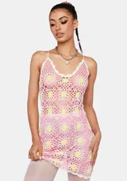 [Daisy Street] Floral Crochet Mini Dress