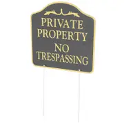 Property Boundary Sign Post, Visible Alerts, Prevents Unauthorized Intrusion Black 51.00X28.00X28.00CM