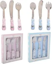 Marja Leena Baby's First Cutlery Set 3-Piece Pink, Baby Gift, Gibson Gifts 20356