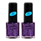 2x BYS Glitterazzi Voodoo Violet Glitter Nail Polish Lasting Quick Dry Lacquer