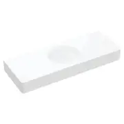 Encanto 1200 Solid Surface Wall Basin, Centre Bowl, No Tap Hole, Matte White