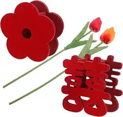 LOORGVEL 1 Set Flower Pot Floral Shaped Planter Pot Decorative Bouquet Vase Fake Tulip Bouquets for Wedding Living Room Dining Table Office Assorted Color
