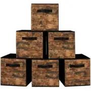 Fabric Storage Cubes, 6 Pack Foldable Storage Bins with Handle, 11 Inch