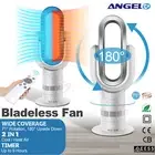 ANGELO Bladeless Hot Cool Fan Heater Timer Remote Control 10 Speeds Oscillation
