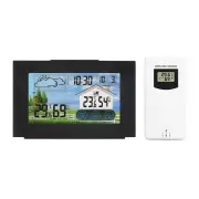 3551A Touch Screen Weather Station Indoor Outdoor Thermometer Hygrometer Wireless Sensor Weather Forecast Alarm Clock Co